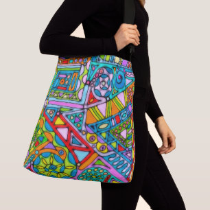 Hand And Digitally Painted Pattern Art 53 Crossbody Bag