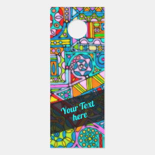 Hand And Digitally Painted Pattern Art 53 Door Hanger