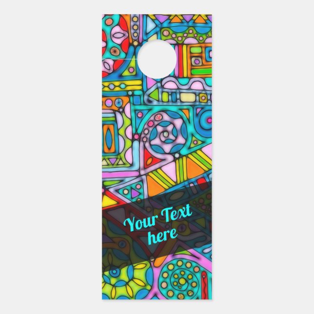 Hand And Digitally Painted Pattern Art 53 Door Hanger (Front)