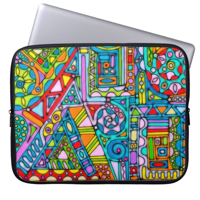Hand And Digitally Painted Pattern Art 53 Laptop Sleeve (Front)