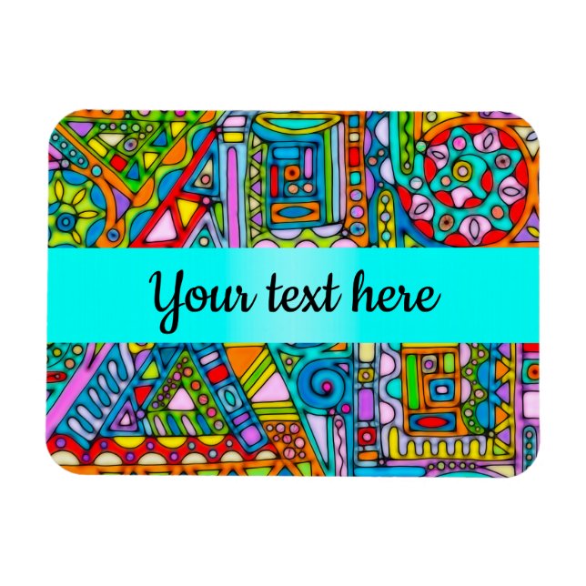 Hand And Digitally Painted Pattern Art 53 Magnet (Horizontal)