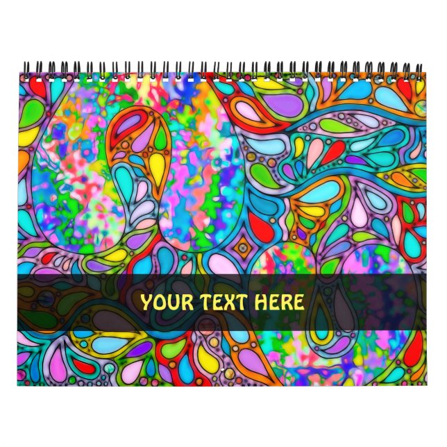 Hand And Digitally Painted Pattern Art 54 Calendar (Cover)
