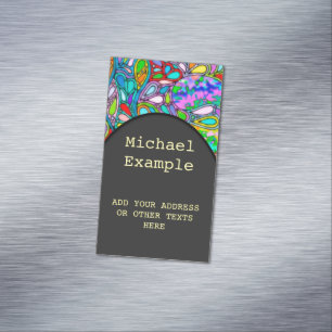 Hand And Digitally Painted Pattern Art 54 Magnetic Business Card
