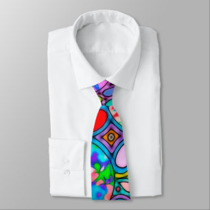 Hand And Digitally Painted Pattern Art 54 Tie