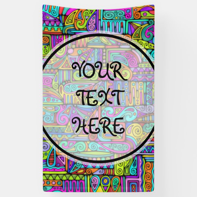 Hand And Digitally Painted Pattern Art 5 Banner (Vertical)