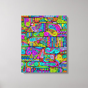 Hand And Digitally Painted Pattern Art 5 Canvas Print