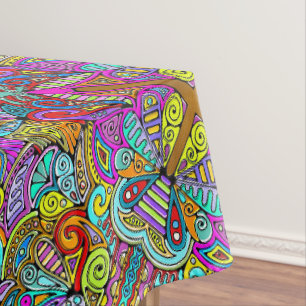 Hand And Digitally Painted Pattern Art 6 Tablecloth