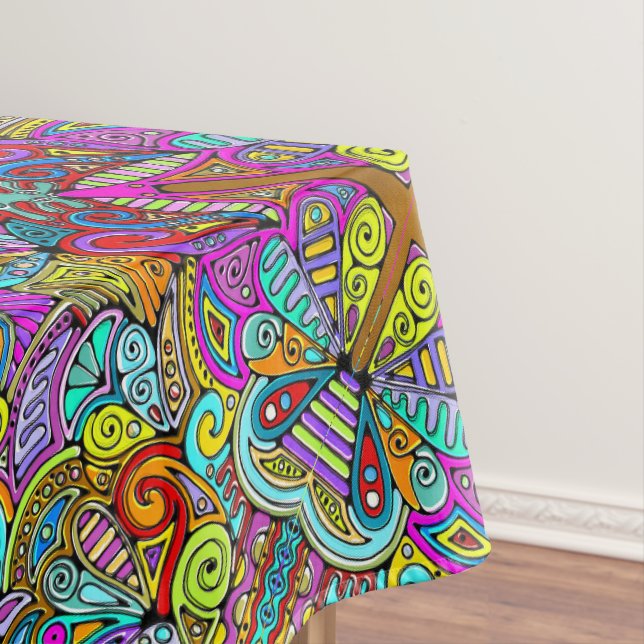 Hand And Digitally Painted Pattern Art 6 Tablecloth (In Situ)