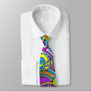 Hand And Digitally Painted Pattern Art 6 Tie