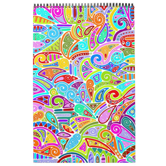 Hand And Digitally Painted Pattern Art 7 Calendar (Cover)