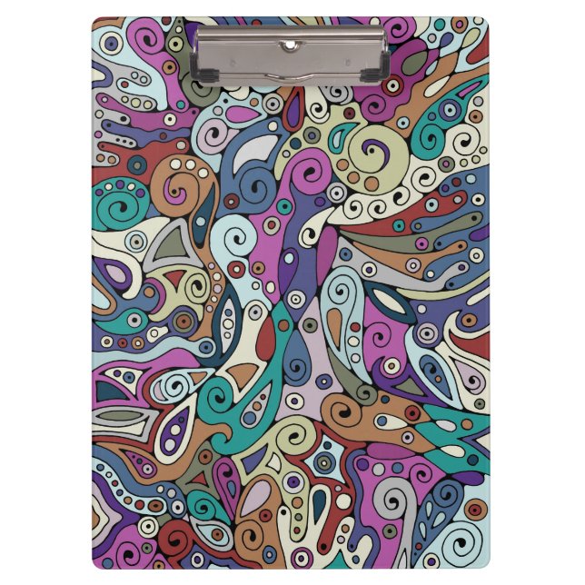 Hand And Digitally Painted Pattern Art 8 Clipboard (Front)