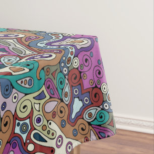 Hand And Digitally Painted Pattern Art 8 Tablecloth