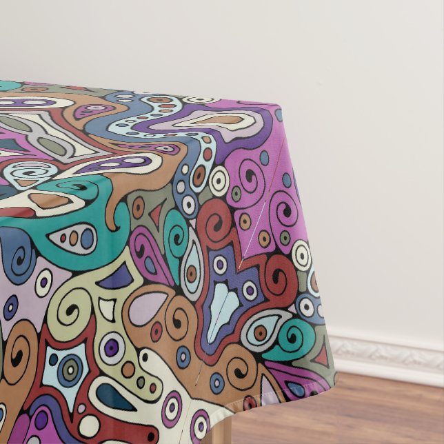 Hand And Digitally Painted Pattern Art 8 Tablecloth (In Situ)