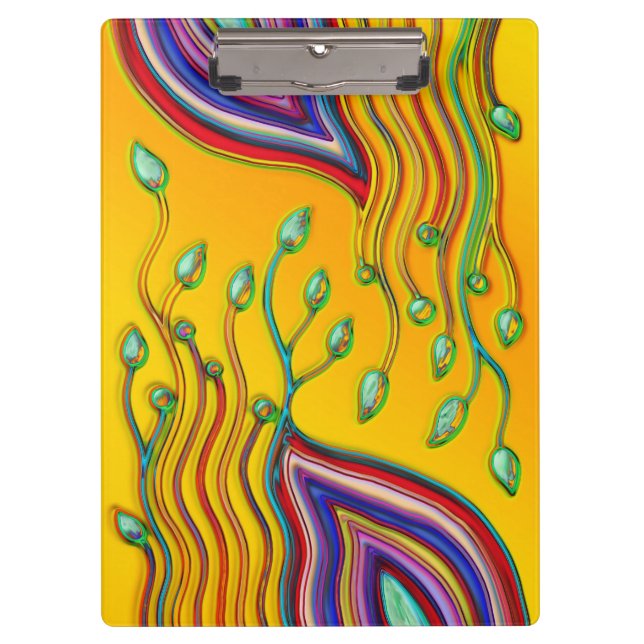 Hand And Digitally Painted Pattern Art 9 Clipboard (Front)