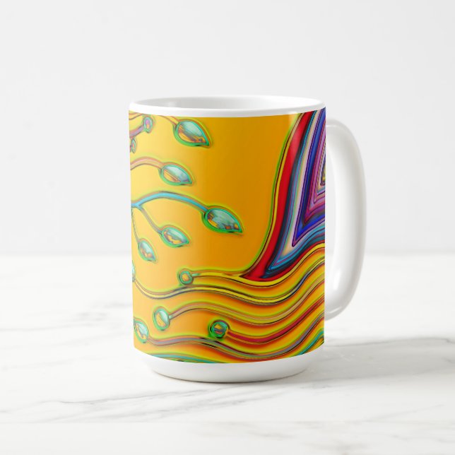 Hand And Digitally Painted Pattern Art 9 Coffee Mug (Front Right)