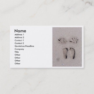 Hand and Feet prints in Florida beach sand Business Card