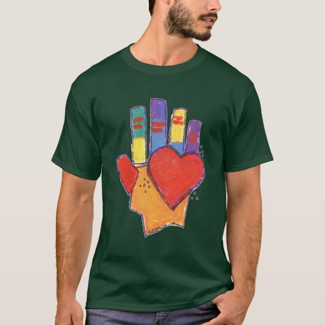 Hand and Heart by Bettigee T-Shirt (Front)