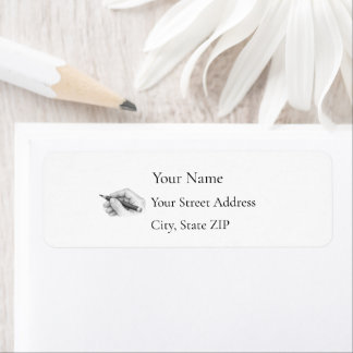 Hand and Pencil Return Address Label