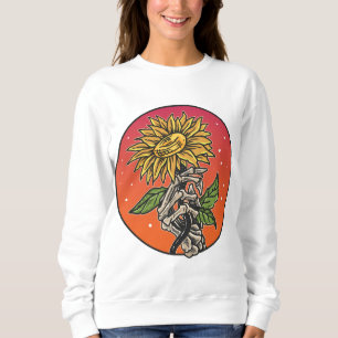 Hand bone take sun flower sweatshirt