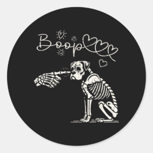 Hand Boop Boxer Dog Puppy Dog Halloween Costume Classic Round Sticker