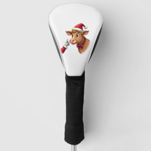 Hand Boop Christmas Highland Cow Santa Clause Farm Golf Head Cover