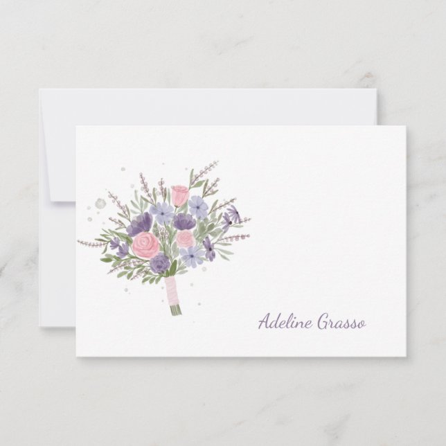 Hand Bouquet Personalised Notecard (Front)