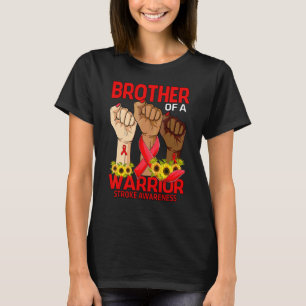 Hand Brother Of A Warrior Stroke Awareness Sunflow T-Shirt
