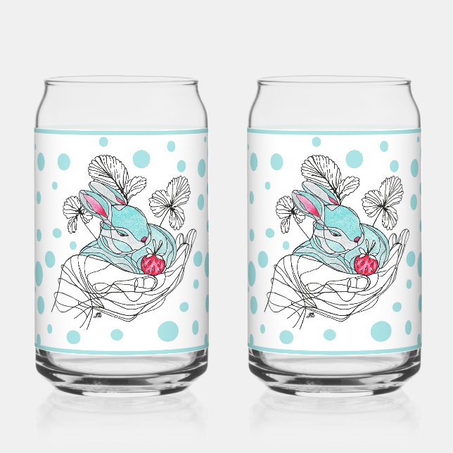 Hand Bunny Soda Glass (Front)