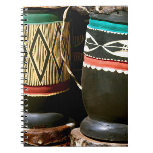 Hand carved drums, Livingston, Zambia Spiral Notebook