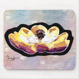 Hand Carved Magnolia Flower Mouse Pad