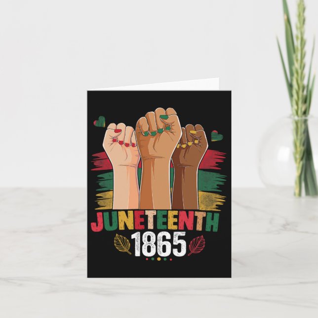 Hand Celebrate Juneteenth 1865 Cute Juneteenth Jun Card (Front)