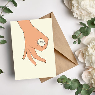 Hand Circle OK Sign Birthday Card