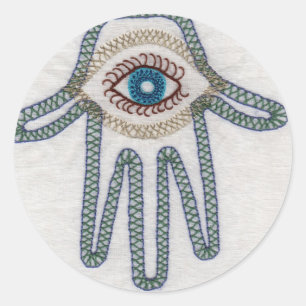 hand classic round sticker