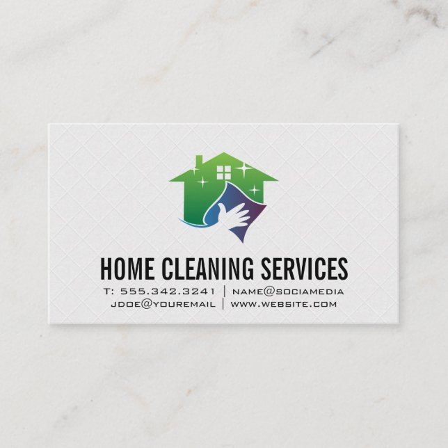 Hand Cleaning Home Logo Business Card (Front)