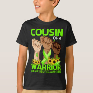 Hand Cousin Of A Warrior Brain Disabilities Awaren T-Shirt