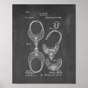 Hand-cuff Patent - Chalkboard Poster