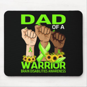 Hand Dad Of A Warrior Brain Disabilities Awareness Mouse Pad