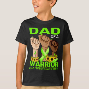 Hand Dad Of A Warrior Brain Disabilities Awareness T-Shirt