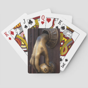 Hand door knocker close-up, Mexico Playing Cards