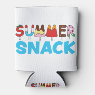 Hand Draw MultiColored Summer Snack Kids Popsicles Can Cooler