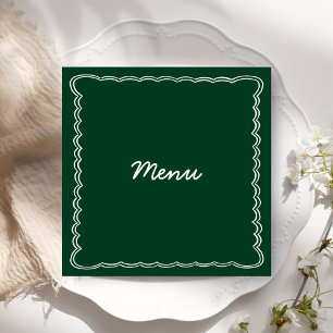 Hand Draw Retro Green Handwritting Wedding Menu