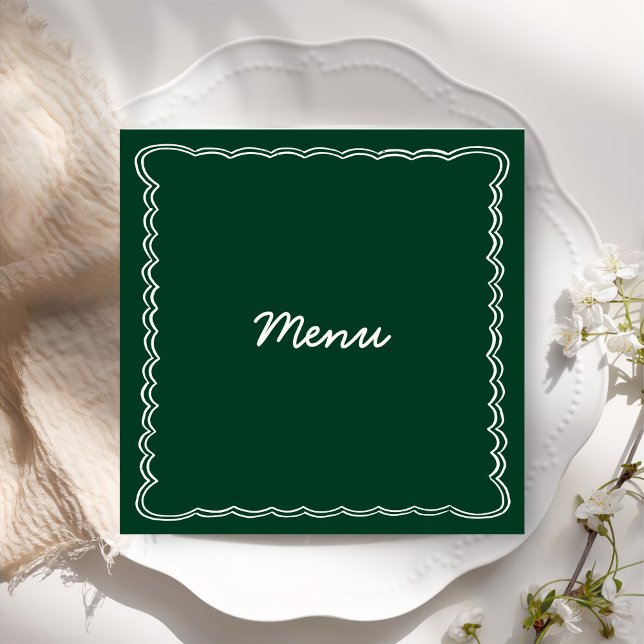 Hand Draw Retro Green Handwritting Wedding Menu (Creator Uploaded)