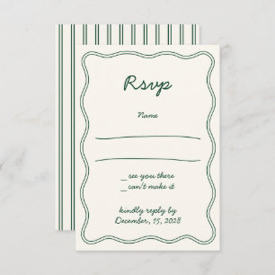 Hand Draw Vintage Green Handwritting RSVP Card