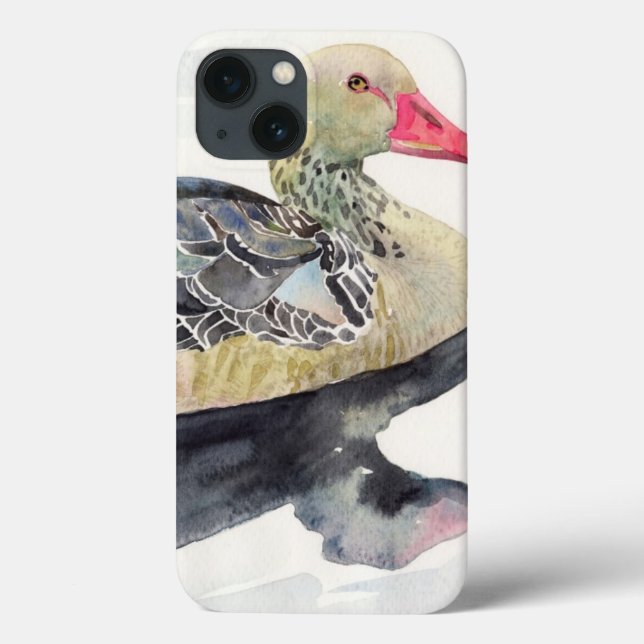 Hand Draw Watercolor Bird, Duck Case-Mate iPhone Case (Back)