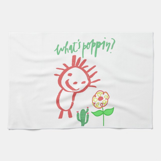 hand drawing baby  tea towel (Horizontal)