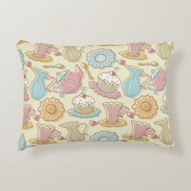 Hand Drawing Dishes Silhouettes Decorative Cushion (Front)