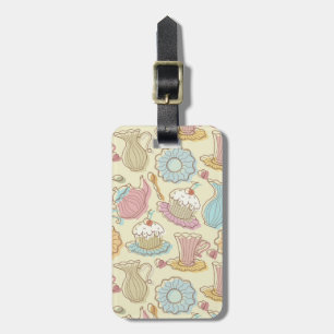 Hand Drawing Dishes Silhouettes Luggage Tag