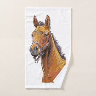 Hand drawing little cute foal towel
