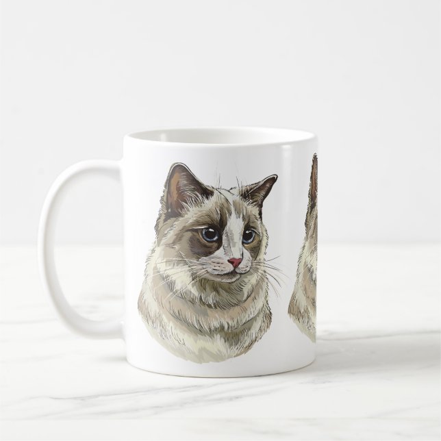Hand drawing luffy Ragdoll cat Coffee Mug (Left)