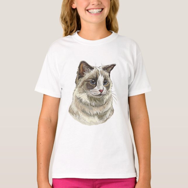 Hand drawing luffy Ragdoll cat T-Shirt (Front)